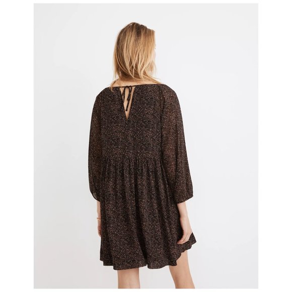 Madewell Crinkle Georgette V-Neck Babydoll Dress in Brushed Texture S - Picture 3 of 5